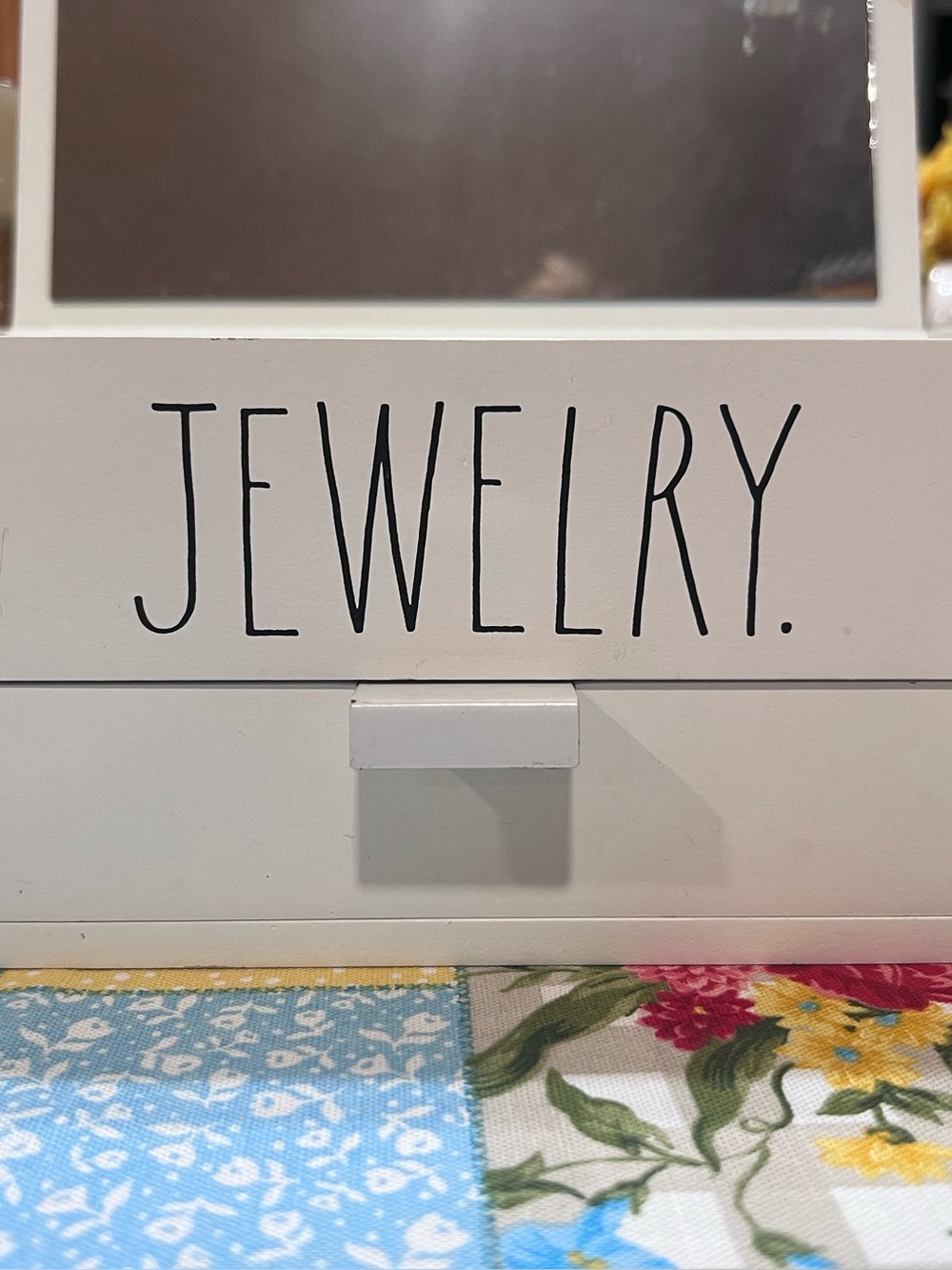 Rae Dunn White Jewelry Box with Drawer - 'JEWELRY' organizer